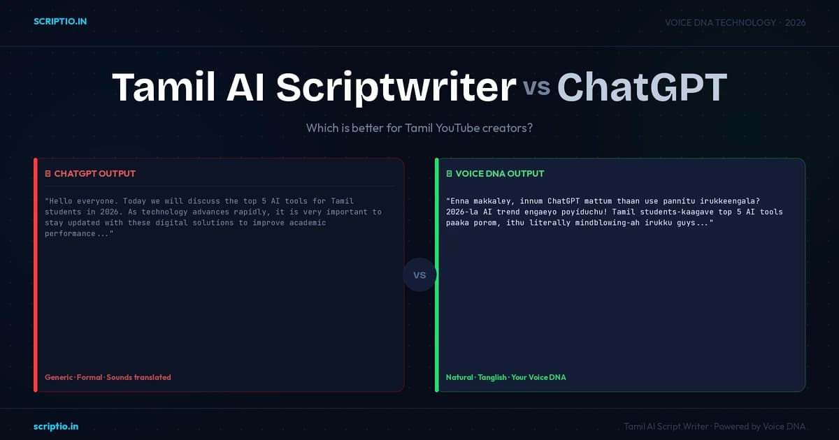 Tamil AI Scriptwriter vs ChatGPT for Tamil Creators